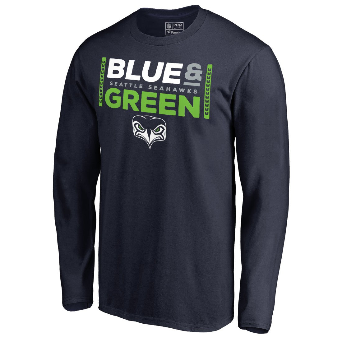 Seattle Seahawks Alternate Team Logo Gear Blue & Green Long Sleeve T-Shirt - College Navy outlet