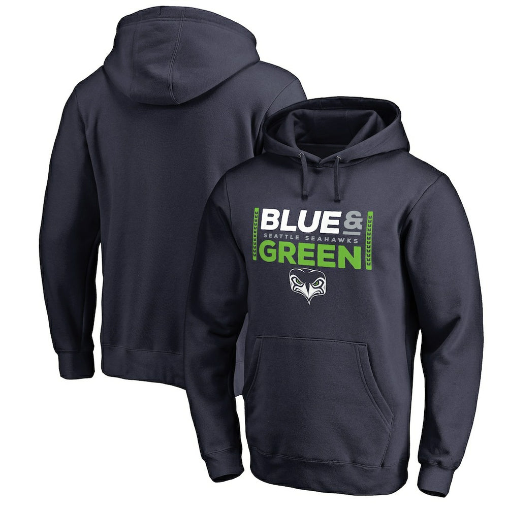 Seattle Seahawks Alternate Team Logo Gear Blue & Green Pullover Hoodie - College Navy outlet