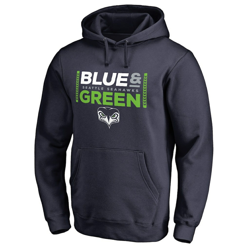 Seattle Seahawks Alternate Team Logo Gear Blue & Green Pullover Hoodie - College Navy outlet