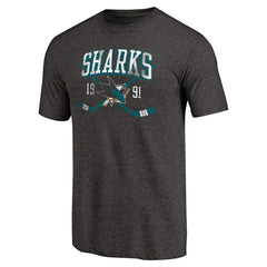 San Jose Sharks Vintage Collection Line Shift Tri-Blend T-Shirt - Black T-shirts
