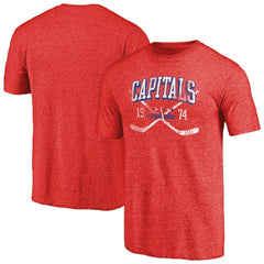 Washington Capitals Vintage Collection Line Shift Tri-Blend T-Shirt - Red T-shirts
