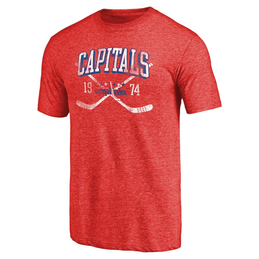 Washington Capitals Vintage Collection Line Shift Tri-Blend T-Shirt - Red T-shirts