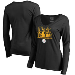 Pittsburgh Steelers Women's Hometown Collection Long Sleeve V-Neck T-Shirt - Black online