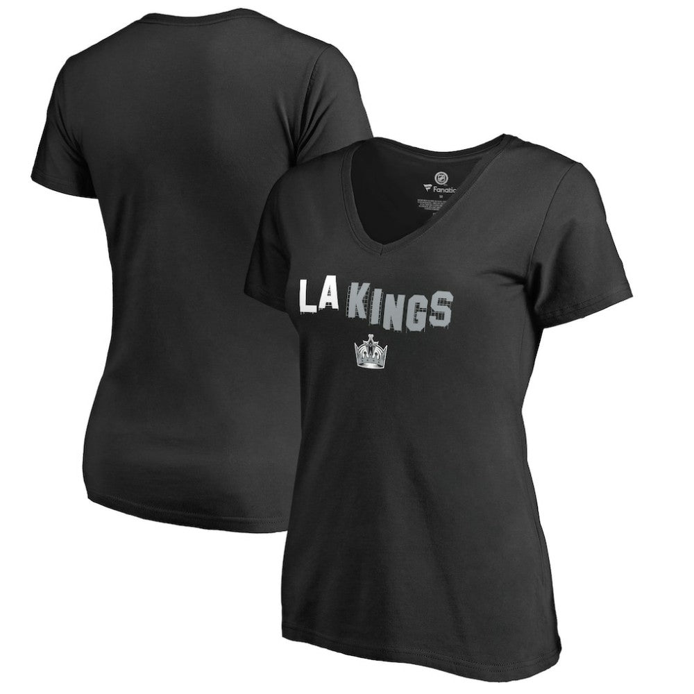 Los Angeles Kings Women's Fan Favorite Team Slogan V-Neck T-Shirt - Black T-shirts