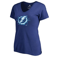 Tampa Bay Lightning Women's Fan Favorite Team Slogan V-Neck T-Shirt - Blue T-shirts
