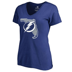 Tampa Bay Lightning Women's State Fan Favorite Team Slogan V-Neck T-Shirt - Blue T-shirts