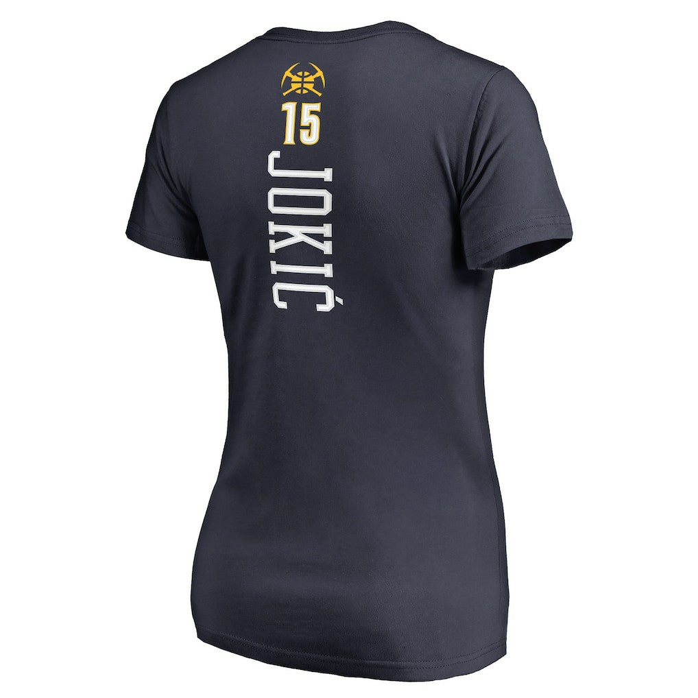 Nikola Jokic Denver Nuggets Women's Team Backer Name & Number V-Neck T-Shirt sale - Navy sale