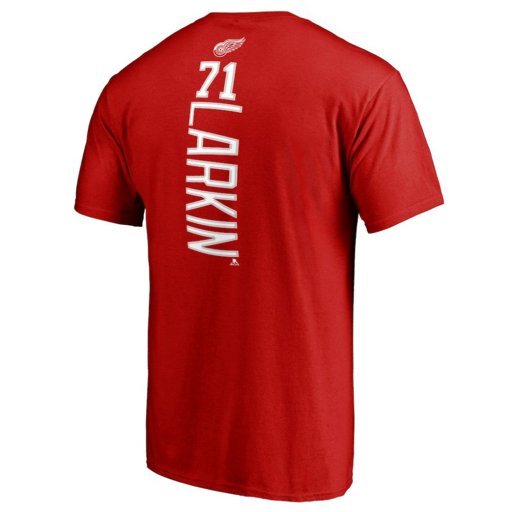 Dylan Larkin Detroit Red Wings Team Logo Backer Name & Number T-Shirt - Red T-shirts