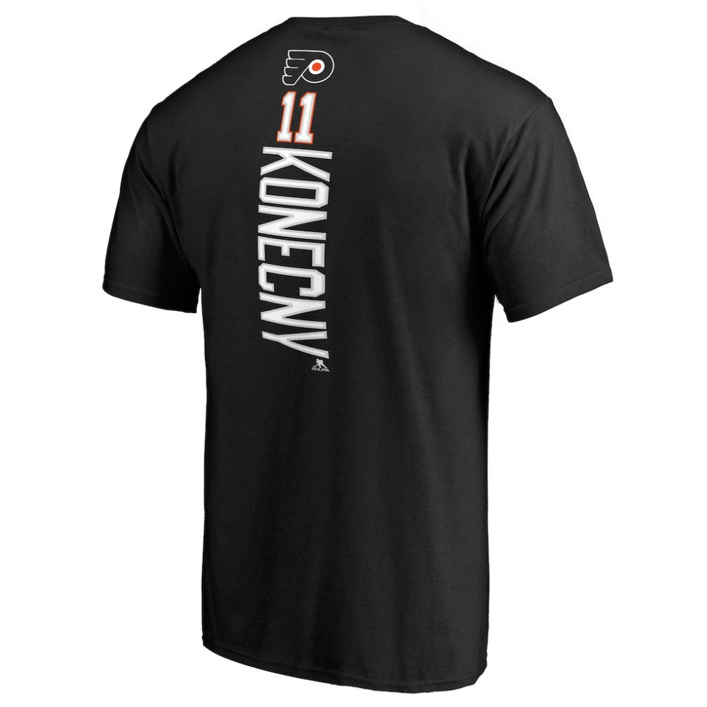 Travis Konecny Philadelphia Flyers Team Logo Backer Name & Number T-Shirt - Black T-shirts