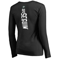 Tyler Seguin Dallas Stars Women's Backer Name & Number Slim Fit Long Sleeve V-Neck T-Shirt - Black T-shirts