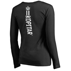 Anze Kopitar Los Angeles Kings Women's Backer Name & Number Slim Fit Long Sleeve V-Neck T-Shirt - Black T-shirts