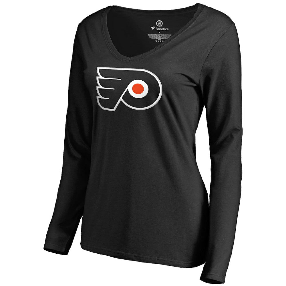 Travis Konecny Philadelphia Flyers Women's Backer Name & Number Slim Fit Long Sleeve V-Neck T-Shirt - Black T-shirts