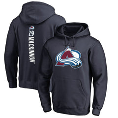 Nathan MacKinnon Colorado Avalanche Backer Name & Number Pullover Hoodie - Navy Hoodies