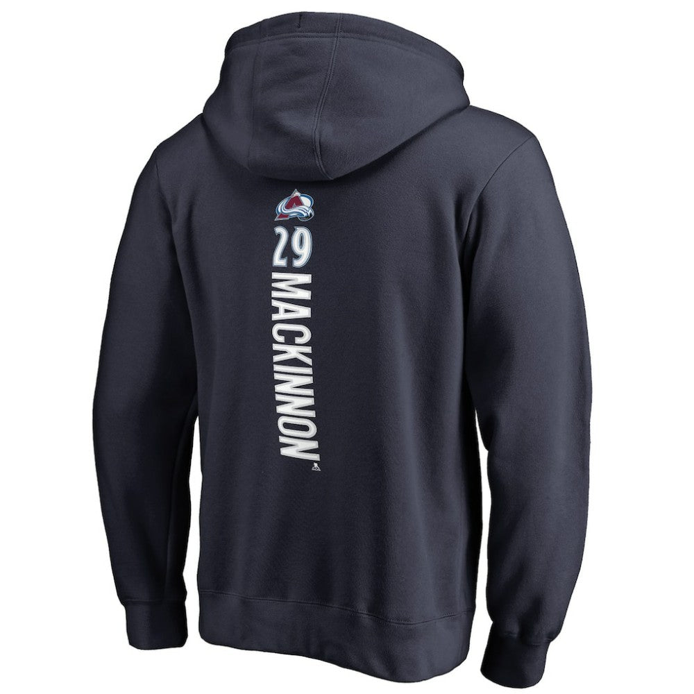 Nathan MacKinnon Colorado Avalanche Backer Name & Number Pullover Hoodie - Navy Hoodies