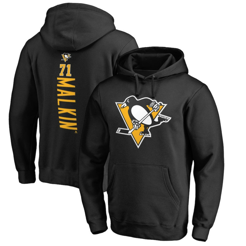 Evgeni Malkin Pittsburgh Penguins Backer Name & Number Pullover Hoodie - Black Hoodies