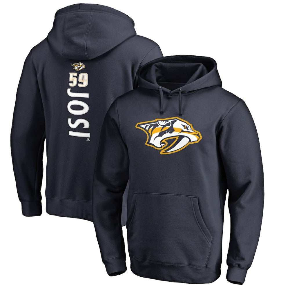 Roman Josi Nashville Predators Backer Name & Number Pullover Hoodie - Navy Hoodies
