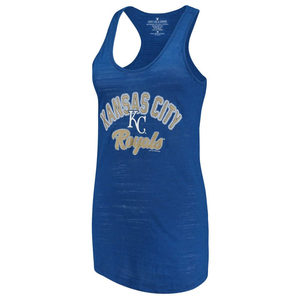 Kansas City Royals Soft as a Grape Women's Multicount Racerback Tank Top Royal