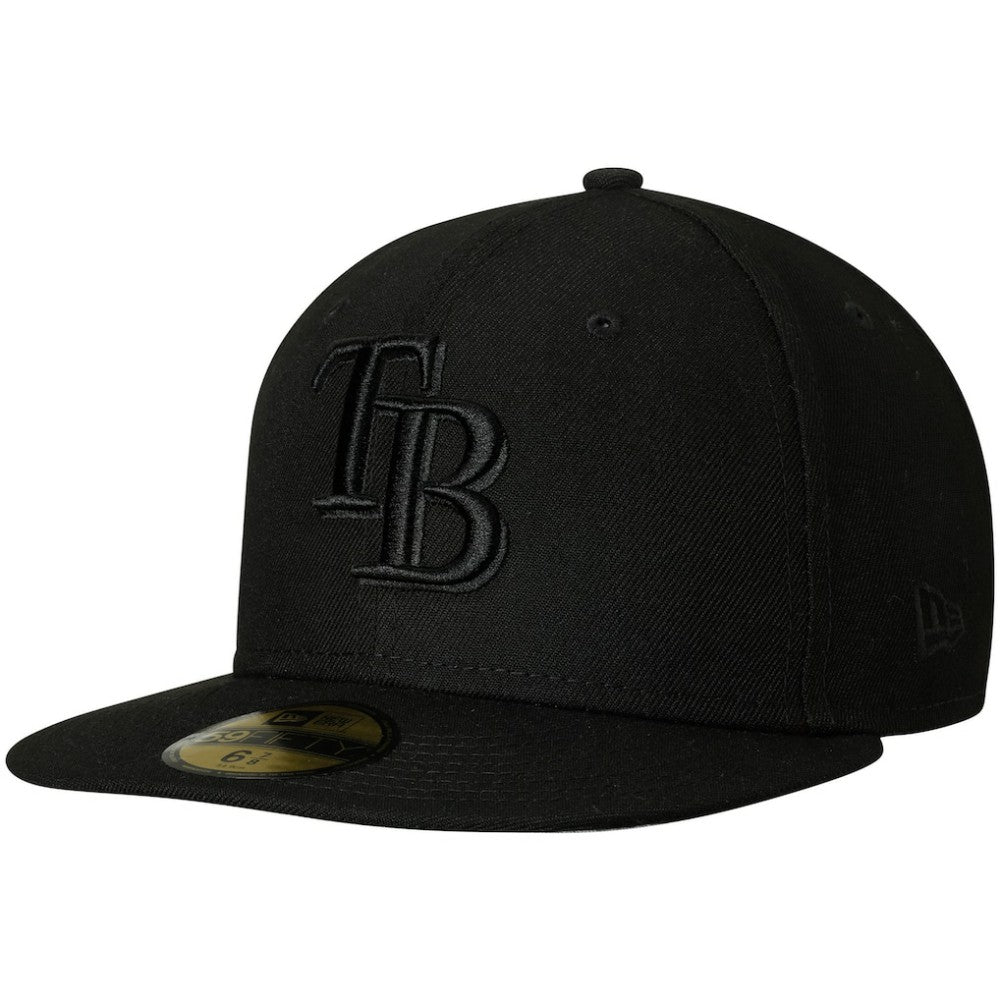 Tampa Bay Rays Primary Logo Basic 59FIFTY Fitted Hat Black