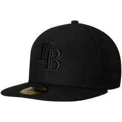 Tampa Bay Rays Primary Logo Basic 59FIFTY Fitted Hat Black
