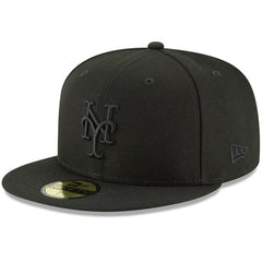 New York Mets Primary Logo Basic 59FIFTY Fitted Hat Black