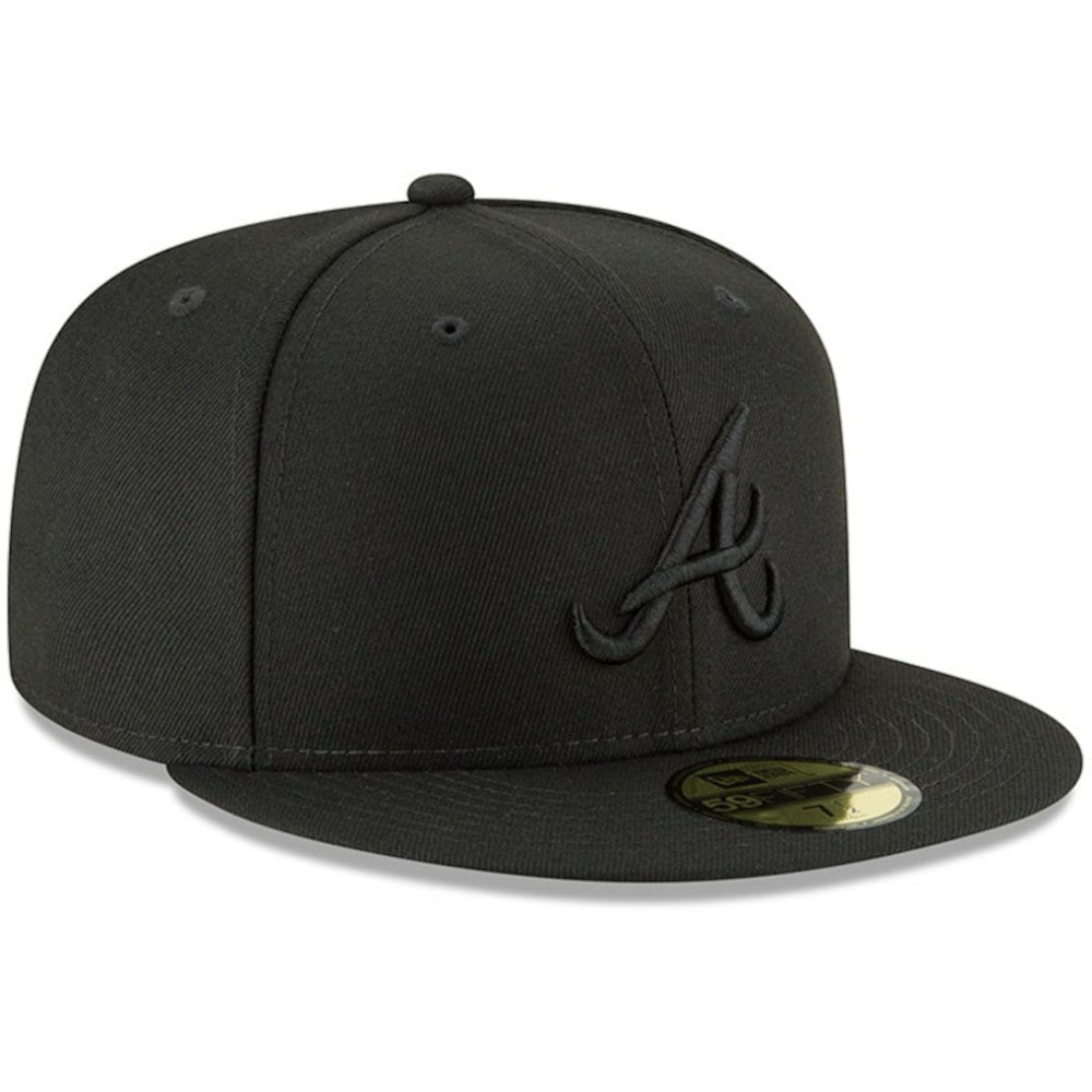 Atlanta Braves Primary Logo Basic 59FIFTY Fitted Hat Black