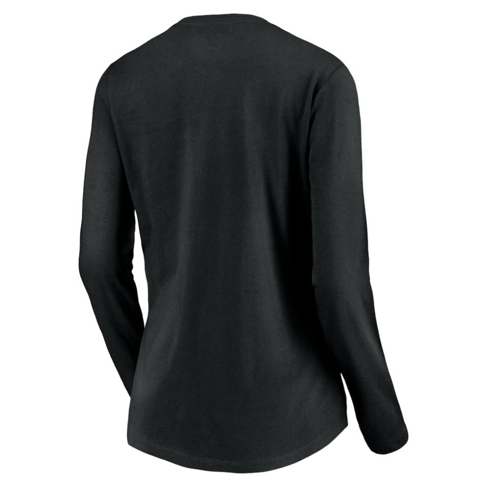 Pittsburgh Pirates Women's Cooperstown Collection Wahconah Long Sleeve V-Neck T-Shirt Black
