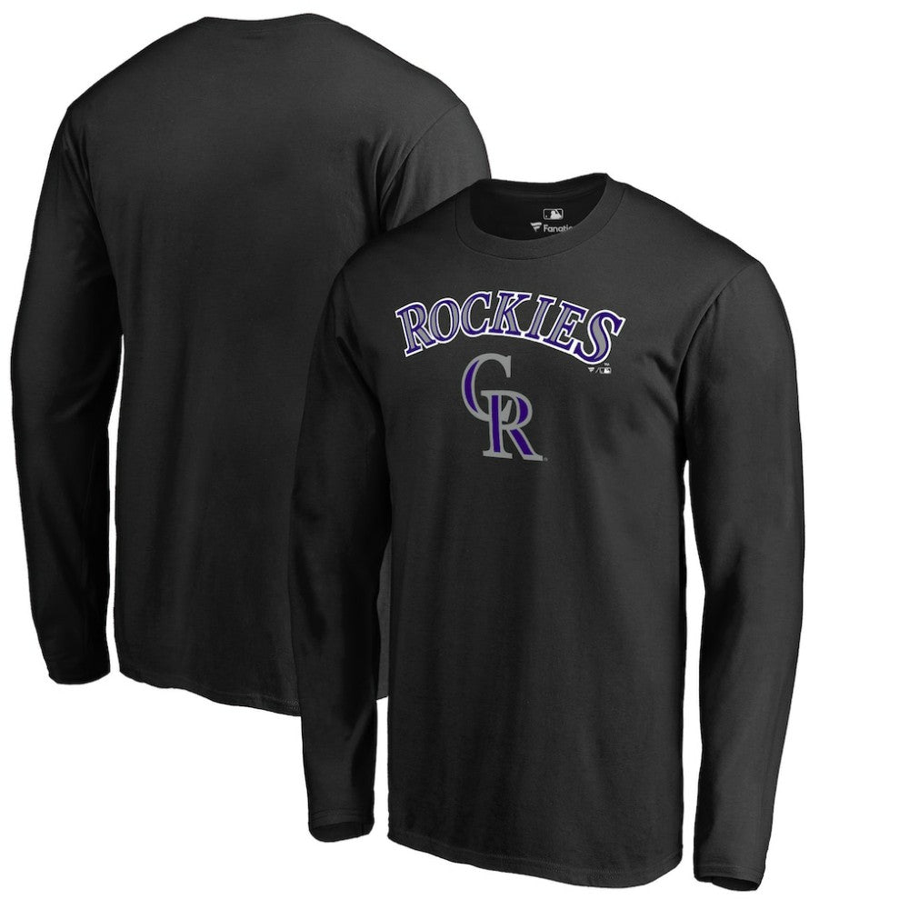 Colorado Rockies Team Lockup Long Sleeve T-Shirt Black