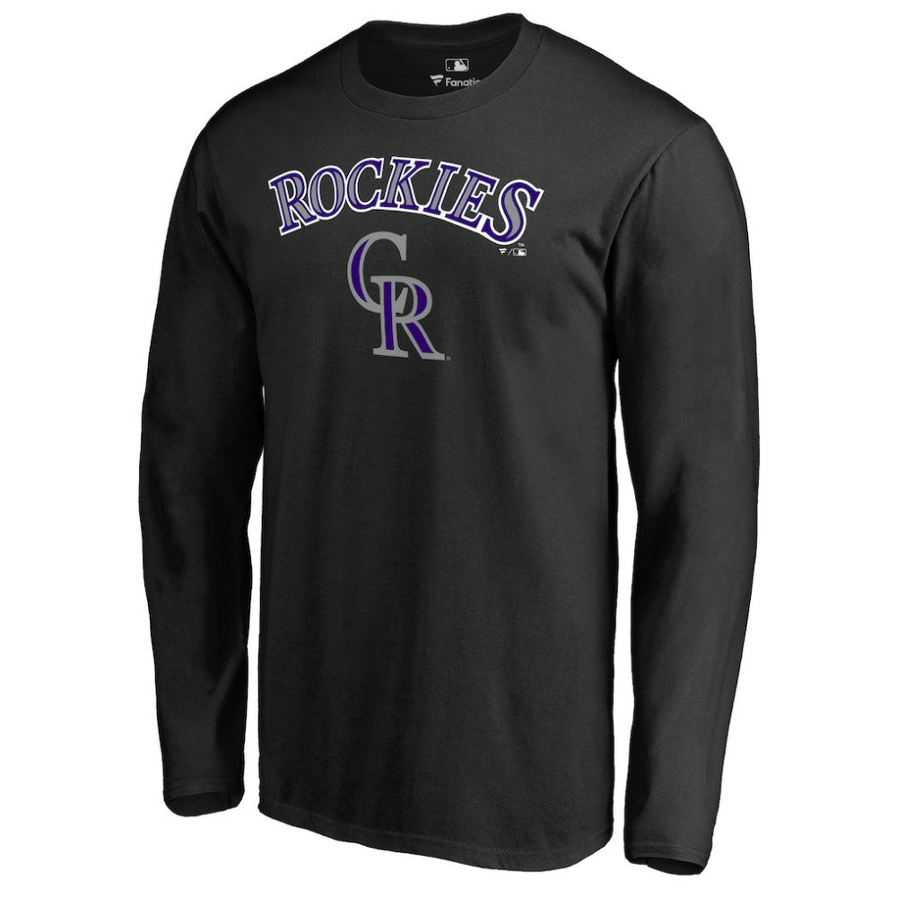 Colorado Rockies Team Lockup Long Sleeve T-Shirt Black