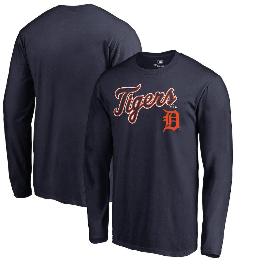Detroit Tigers Team Lockup Long Sleeve T-Shirt Navy