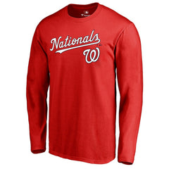 Washington Nationals Team Lockup Long Sleeve T-Shirt Red