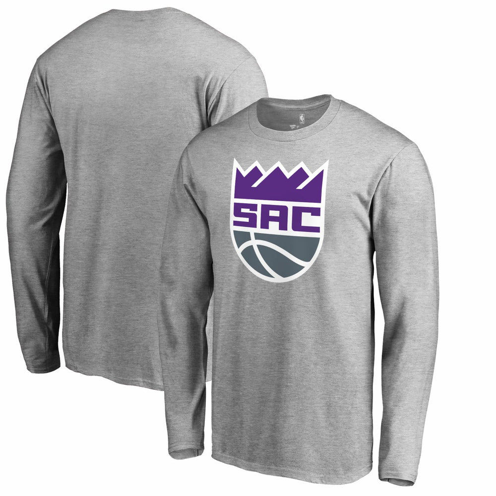Sacramento Kings Secondary Logo Long Sleeve T-Shirt - Heathered Gray for sale