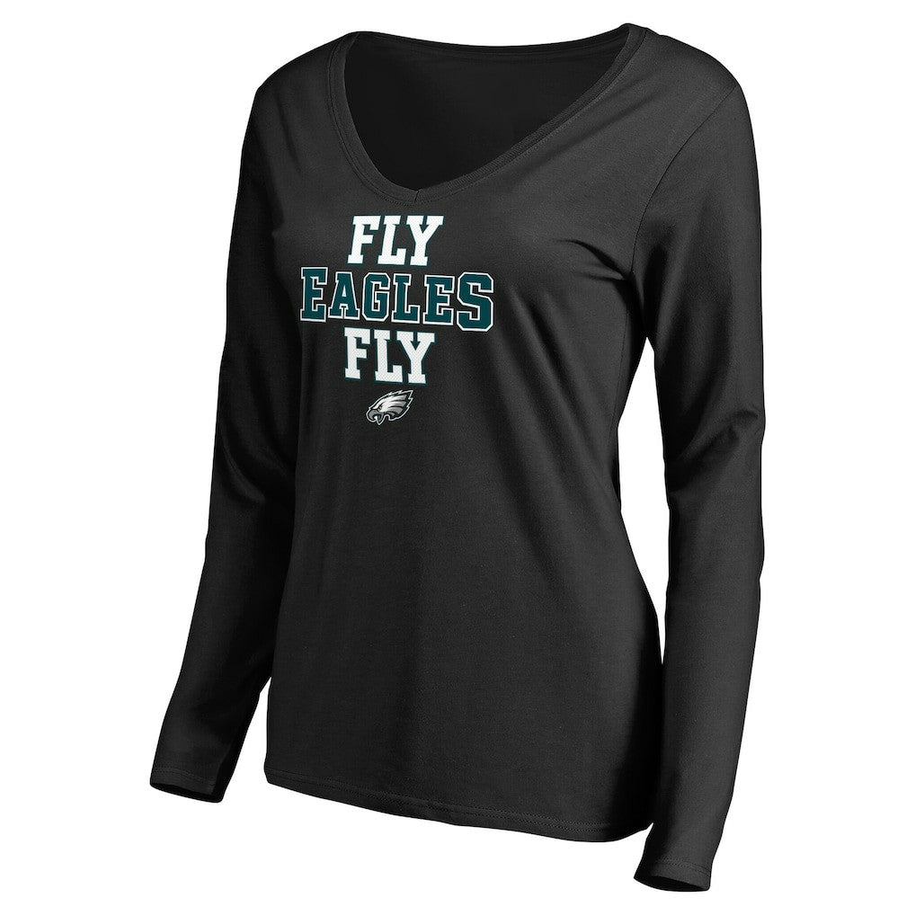 Philadelphia Eagles Women's Hometown Collection Fly Eagles Fly Long Sleeve T-Shirt - Black discount