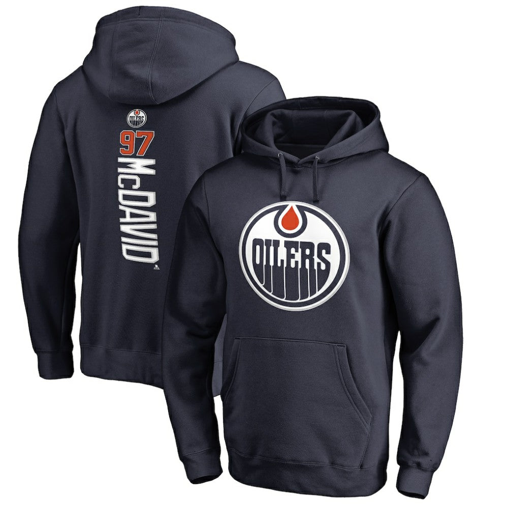 Connor McDavid Edmonton Oilers Backer Name & Number Pullover Hoodie - Navy Hoodies