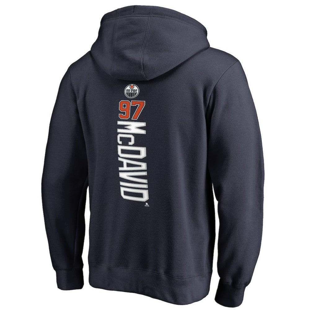 Connor McDavid Edmonton Oilers Backer Name & Number Pullover Hoodie - Navy Hoodies