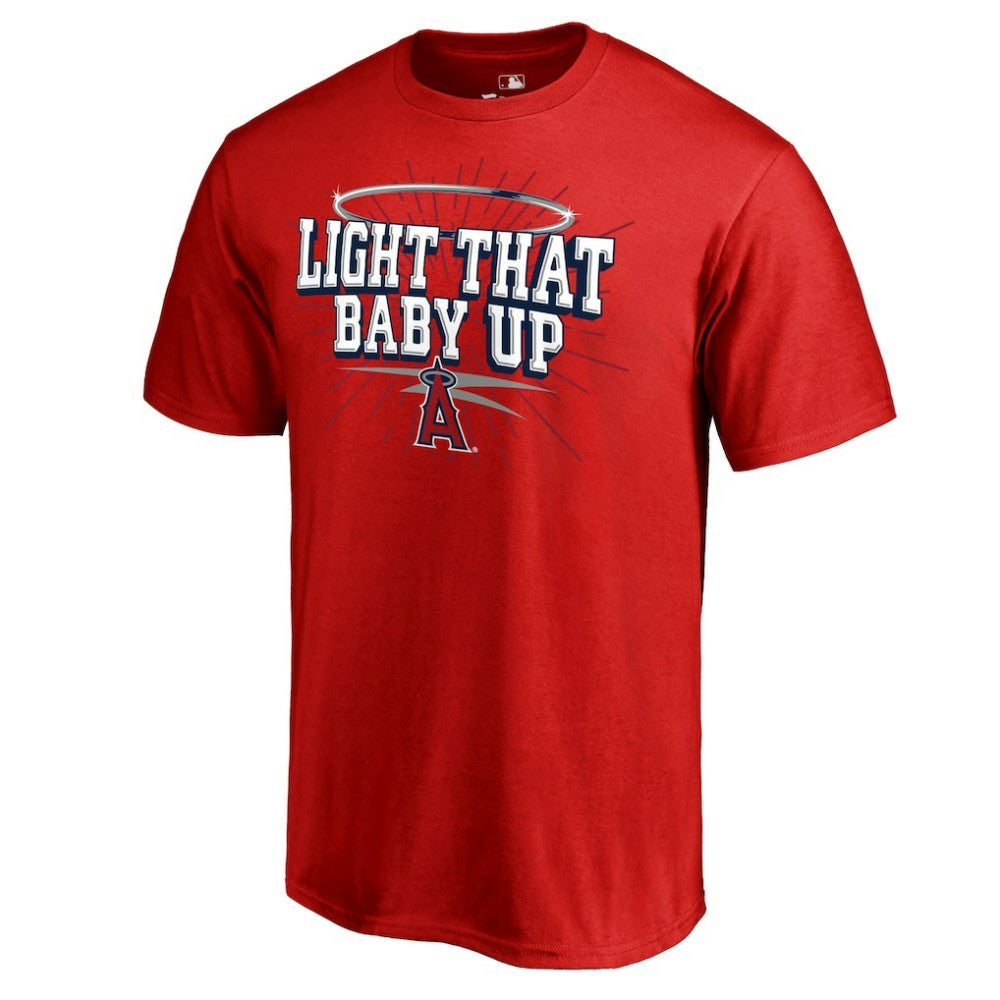 Los Angeles Angels Hometown Collection Light That Baby Up T-Shirt Red