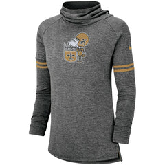 New Orleans Saints Women's Historic Marks Long Sleeve Tri-Blend Funnel Sweatshirt - Black cheap