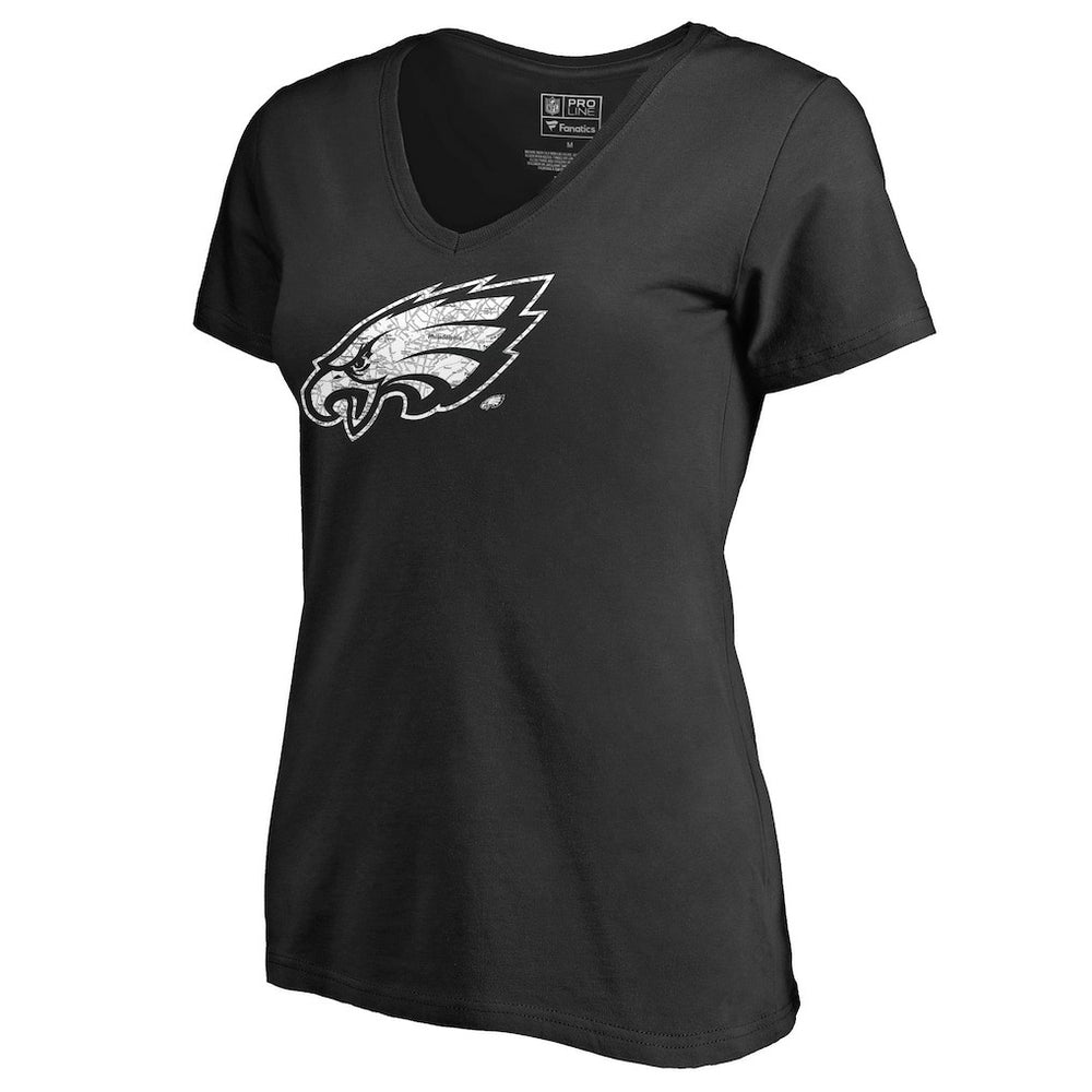 Philadelphia Eagles Women's Hometown Collection On The Map V-Neck T-Shirt - Black for sale