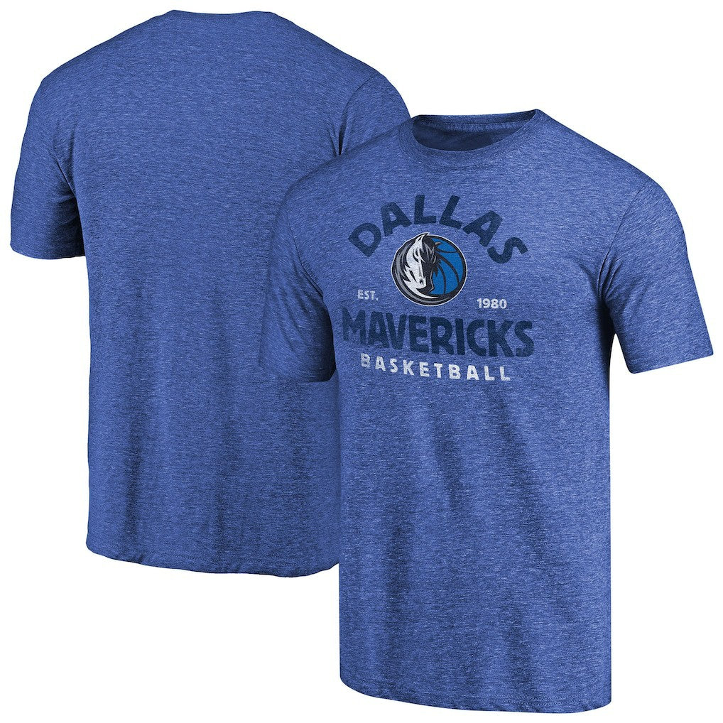 Dallas Mavericks Vintage Arch Tri-Blend T-Shirt sale - Royal shop