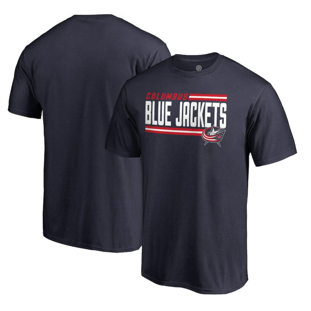 Columbus Blue Jackets Iconic Collection On Side Stripe T-Shirt - Navy T-shirts