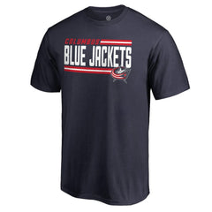 Columbus Blue Jackets Iconic Collection On Side Stripe T-Shirt - Navy T-shirts
