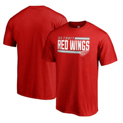Detroit Red Wings Iconic Collection On Side Stripe T-Shirt - Red T-shirts
