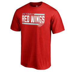 Detroit Red Wings Iconic Collection On Side Stripe T-Shirt - Red T-shirts