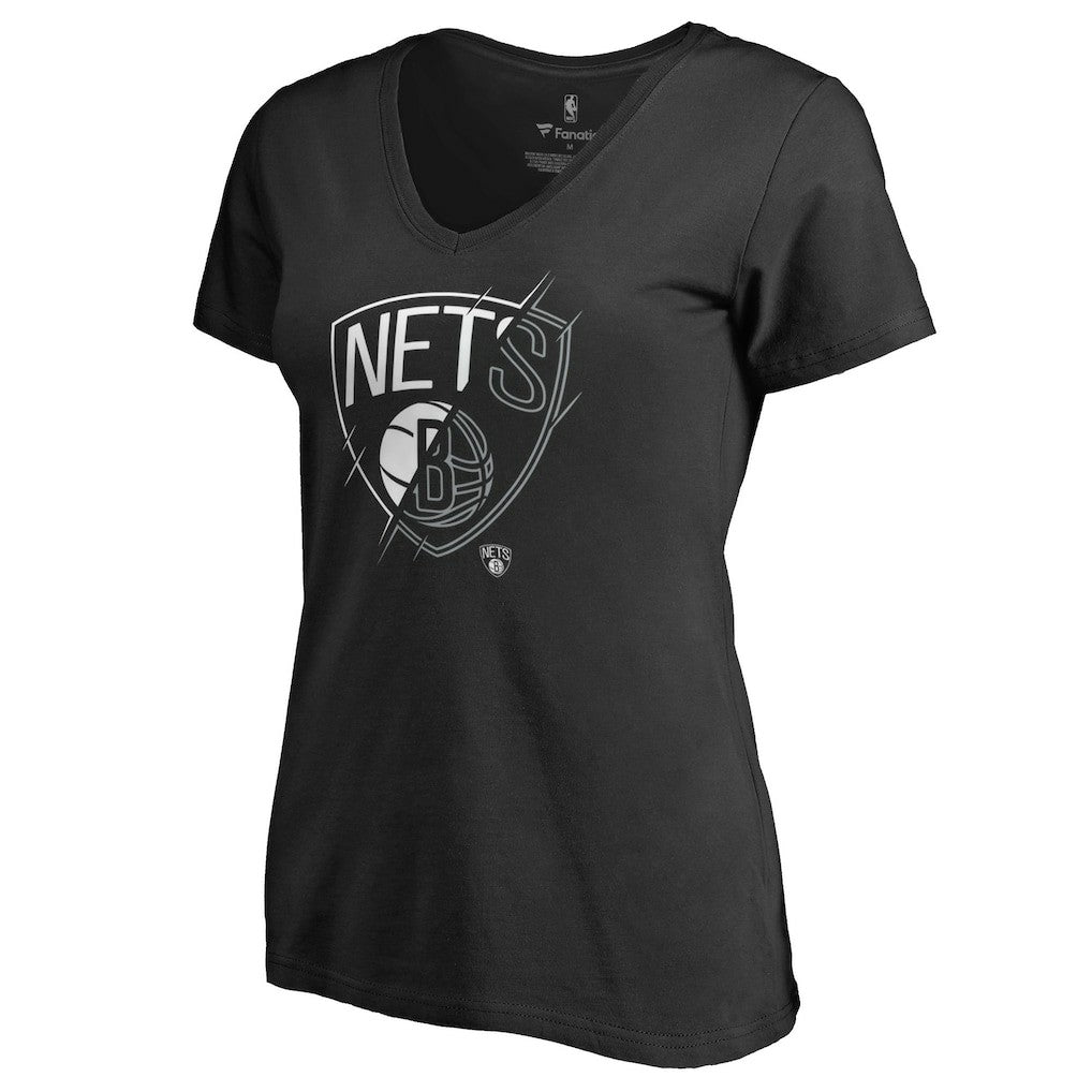 Brooklyn Nets Women's X-Ray Slim Fit V-Neck T-Shirt - Black outlet