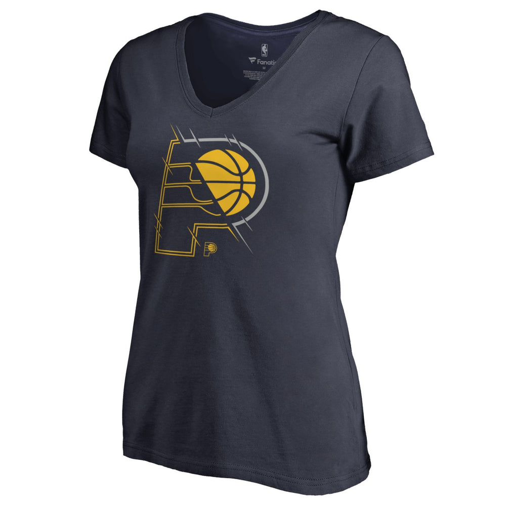 Indiana Pacers Women's X-Ray Slim Fit V-Neck T-Shirt - Navy discount