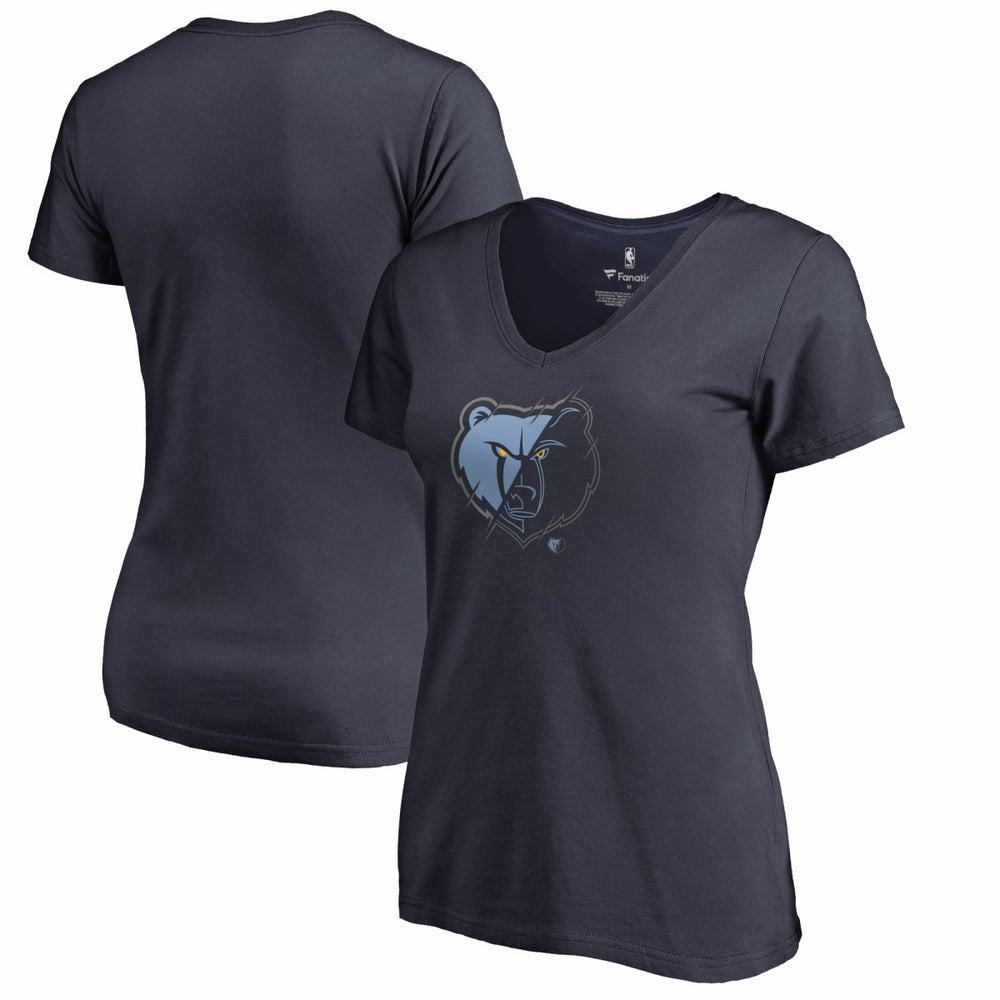 Memphis Grizzlies Women's X-Ray Slim Fit V-Neck T-Shirt - Navy for sale