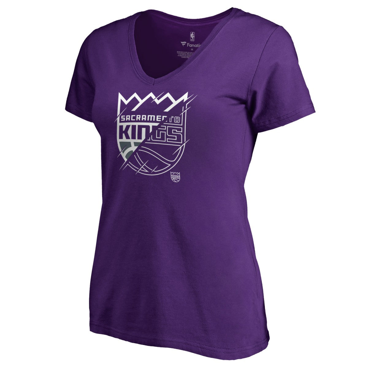 Sacramento Kings Women's X-Ray Slim Fit V-Neck T-Shirt - Purple discount