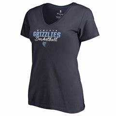 Memphis Grizzlies Women's Script Assist V-Neck T-Shirt - Navy outlet