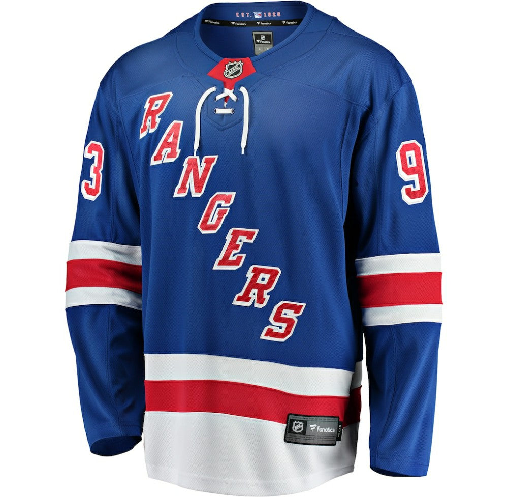 Mika Zibanejad New York Rangers Fanatics Home Breakaway Player Jersey - Blue Jerseys