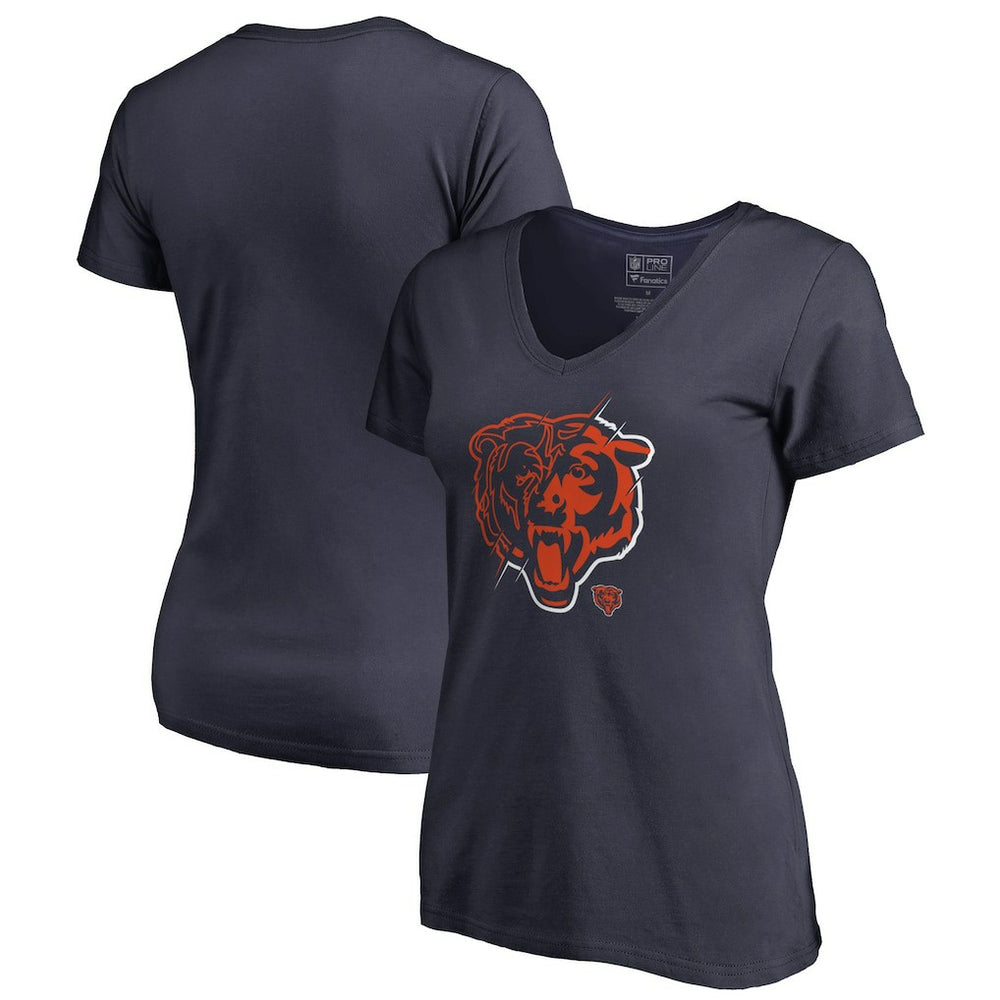 Chicago Bears Women's X-Ray Slim Fit V-Neck T-Shirt - Navy sale