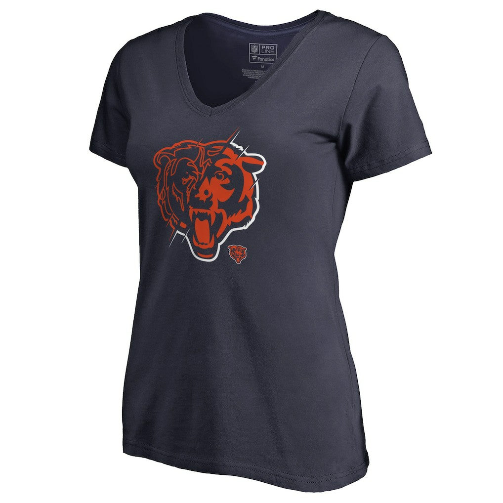 Chicago Bears Women's X-Ray Slim Fit V-Neck T-Shirt - Navy sale